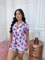 Stitch Pijama Americano Feminino Curto Verão Botões Stitch Pijama Americano Feminino Curto Verão Botões