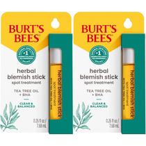 Stocking Stuffers Burt's Bees Herbal Blemish Stick 7,7 ml, pacote com 2 unidades Stocking Stuffers Burt's Bees Herbal Blemish Stick 7,7 ml, pacote com 2 unidades