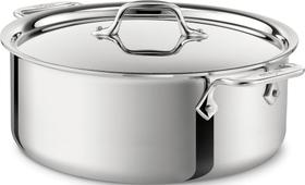 Stockpot All-Clad D3 de 3 camadas de aço inoxidável 6L com tampa escovada