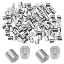 Stop Sleeve PHITUODA 100 unidades de orifício redondo de alumínio de 1,5 mm