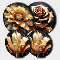 Stove Burner Covers Tucocoo Golden Flowers, conjunto de 4 pretas