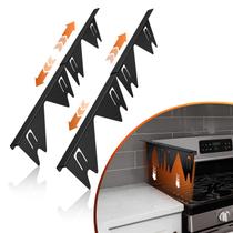 Stove Gap Covers BATJA ZYQGH em aço inoxidável preto (2 unidades)
