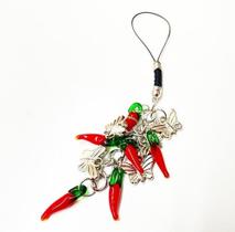 Strap Phone Borboletas e Pimentas de Vidros