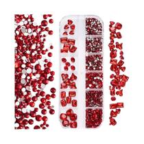 Strass 3D Transparentes Para Unhas, 12 Formatos Mistos: Oval, Borboleta, Coração, Flor, Redondo,