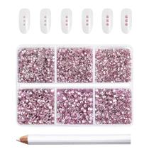 Strass BEADSLAND Pink Nail Gems, cristal redondo, 7200 unidades