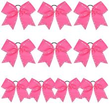 Strass Cheer Hair Bows DEEKA de 8 polegadas para meninas adolescentes x10 Strass Cheer Hair Bows DEEKA de 8 polegadas para meninas adolescentes x10