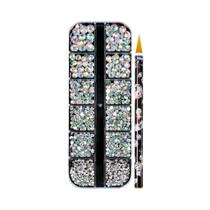 Strass Coloridos 3D Redondos Para Unhas, Gemas De Vidro Flatback, Joias Para Unhas, Acessórios DIY