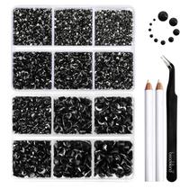Strass Craft Beadsland Flatback, pretos, 8300 unidades com kit Strass Craft Beadsland Flatback, pretos, 8300 unidades com kit
