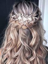 Strass de casamento Hair Vine Unicra Silver Flower Bride Strass de casamento Hair Vine Unicra Silver Flower Bride