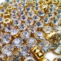 Strass de Rebitar 6mm + Rebite Aço inox - Alto Brilho - 100 Peças