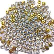Strass de Rebitar 8mm + Rebite Aço inox - Alto Brilho - 1000 Peças