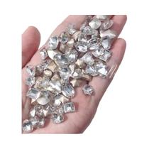 Strass De Unha Branco Cristal 50 Peças 3D K9 Brilhante Formas Mistas Base Pontiaguda Acessórios DIY Strass De Unha Branco Cristal 50 Peças 3D K9 Brilhante Formas Mistas Base Pontiaguda Acessórios DIY