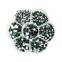 Strass De Vidro Branco AB Para Nail Art, 2100 Peças, Decorações De Base Plana Para Rosto E Unhas