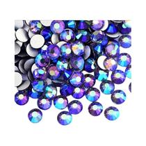 Strass De Vidro Soltos Azul Pavão AB, Água-marinha, Topázio, Tanzanita, SS16 SS20 Para Decoração De