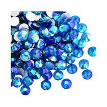 Strass De Vidro Soltos Azul Pavão AB, Água-marinha, Topázio, Tanzanita, SS16 SS20 Para Decoração De