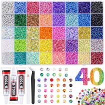 Strass KCZ 3mm 32000 unidades 40 cores com Cola B7000