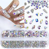 Strass para arte de unhas Dowarm 3200 unidades Crystal AB Flatback