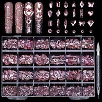 Strass para unhas AMLAVIFISH Light Pink 5380 unidades com ferramentas Strass para unhas AMLAVIFISH Light Pink 5380 unidades com ferramentas