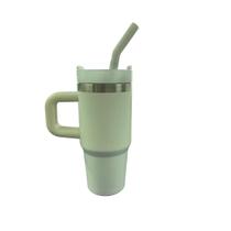 Straw Copo Compacto com alça e canudo de aço com 550 ml de tamanho Para Bebidas Geladas E Quentes