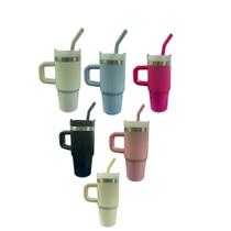 Straw Copo Compacto com alça e canudo de aço com 550 ml de tamanho Para Bebidas Geladas E Quentes