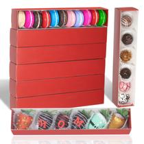 Strawberry Boxes SLShepack, pacote com 50 unidades para 6 macarons de chocolate