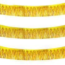 Streamers Fringe Garland Tinsel BEISHIDA, 3 pacotes, 3 m de ouro brilhante