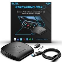 Streaming Box Faaftech Plus 2.0 Android 13 OctaCore 4G 64GB CarPlay Sem Fio YouTube Netflix Waze Spotify Disney TV Online Plug Play