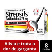 Strepsils 8,75mg Sabor Mel e Limão 8 Pastilhas Strepsils 8,75mg Sabor Mel e Limão 8 Pastilhas