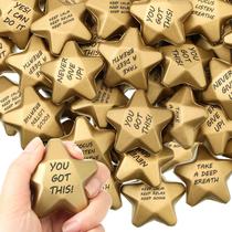 Stress Balls Deekin Star, espuma de 4 cm, 36 peças, dourada, motivacional
