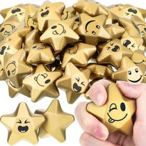 Stress Balls Deekin Star Foam, 4 cm de diâmetro, 36 peças de ouro