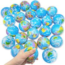 Stress Balls Jizvxe Globe, espuma de 6,35 cm, 24 unidades para crianças/adultos