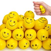 Stress Balls LoveStown, 40 unidades, rosto sorridente, amarelo, 5 cm