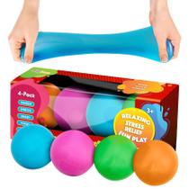Stress Balls Playbees puxe, estique e aperte, pacote com 4