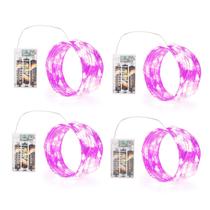 String Light SINAMER, pacote com 4, 4, rosa, 5 m, 50 LED, temporizador de 8 modos String Light SINAMER, pacote com 4, 4, rosa, 5 m, 50 LED, temporizador de 8 modos