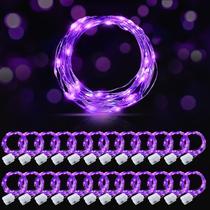 String Lights AIKEI 7 pés 20 LED impermeável roxo, pacote com 24