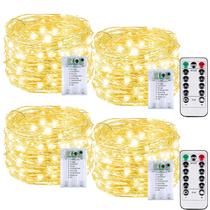 String Lights BOSSERN 20 pés 60 LED, pacote com 4 unidades, controle remoto à prova d'água String Lights BOSSERN 20 pés 60 LED, pacote com 4 unidades, controle remoto à prova d'água
