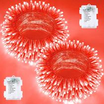 String Lights BOSSERN, pacote com 2, 20 m, 200 LED, vermelho, impermeável String Lights BOSSERN, pacote com 2, 20 m, 200 LED, vermelho, impermeável