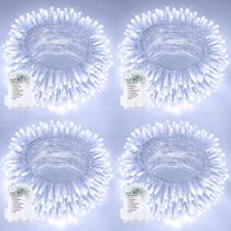 String Lights BOSSERN, pacote com 4, 33 pés, 100 LED, branco frio String Lights BOSSERN, pacote com 4, 33 pés, 100 LED, branco frio