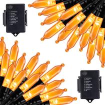 String Lights Brightown Halloween 2x 17,8 pés 50 LED laranja String Lights Brightown Halloween 2x 17,8 pés 50 LED laranja