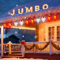 String Lights Brightown Jumbo Xmas 21 pés 10 lâmpadas vermelhas e brancas