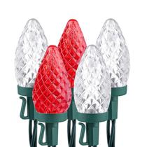 String Lights Brizled 16,5 pés 25 LED C9 vermelho branco impermeável