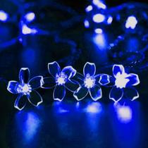 String Lights JACUX/LSS 33 pés, 100 LED, flor de cerejeira azul