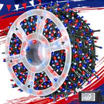 String Lights kemooie 500 LED Patriotic Red White Blue Outdoor String Lights kemooie 500 LED Patriotic Red White Blue Outdoor
