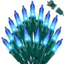 String Lights LAMPHOME 100 Mini Blue 6,6 m, interior e exterior