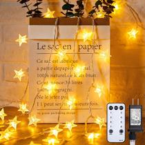 String Lights Minetom Star 200 LED 20m, plugue com controle remoto