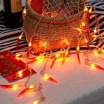 String Lights OKBA Chili Pepper 40 LED Red, pacote com 2 String Lights OKBA Chili Pepper 40 LED Red, pacote com 2