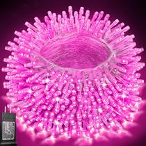 String Lights Pooqla 200 LED rosa 20m, interior e exterior, 8 modos