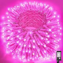 String Lights Vivideal 33m rosa 300 LED 8 modos à prova d'água