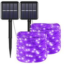 String Lights YAOZHOU Solar Purple, pacote com 2, 200 LED, 12 m, ao ar livre