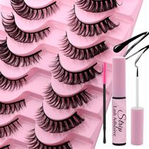 Strip Lash com cola para uso doméstico: 10 pares, aparência natural